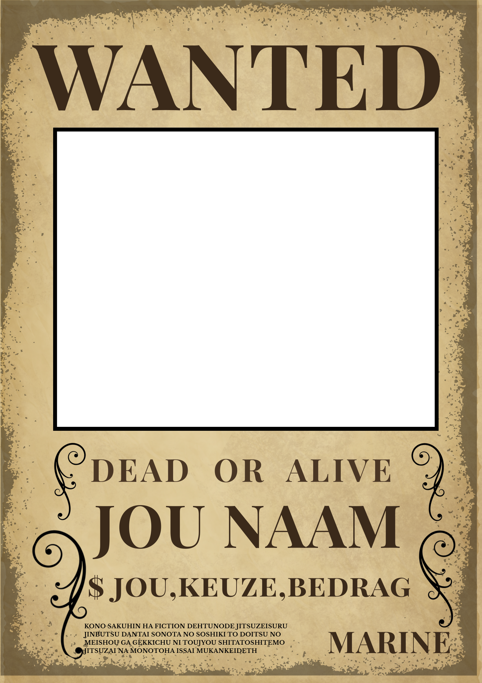 Custom One Piece Wanted Poster